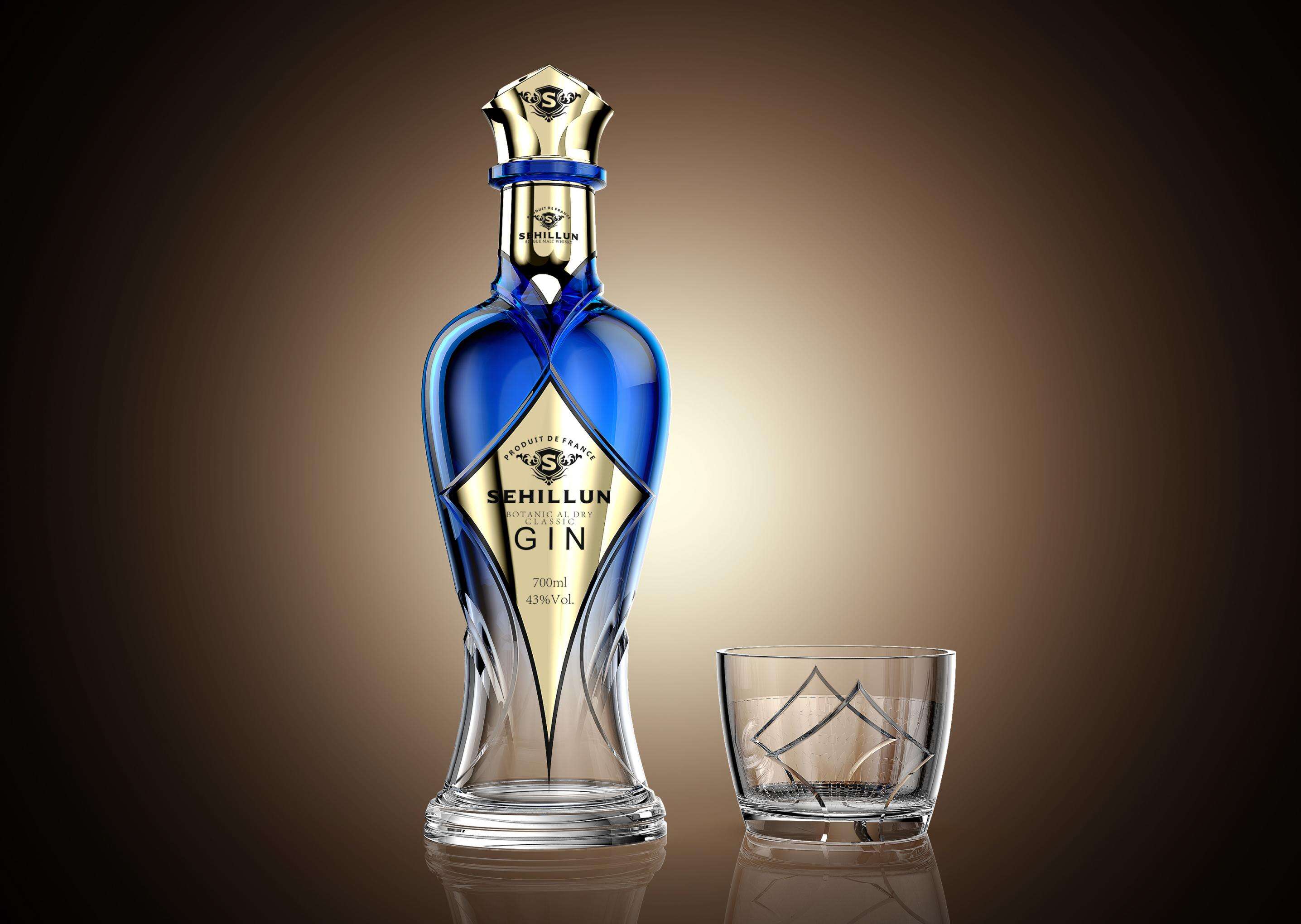 product clear bottle with oem unique logo and premium gin and spirits included in a custom package-4