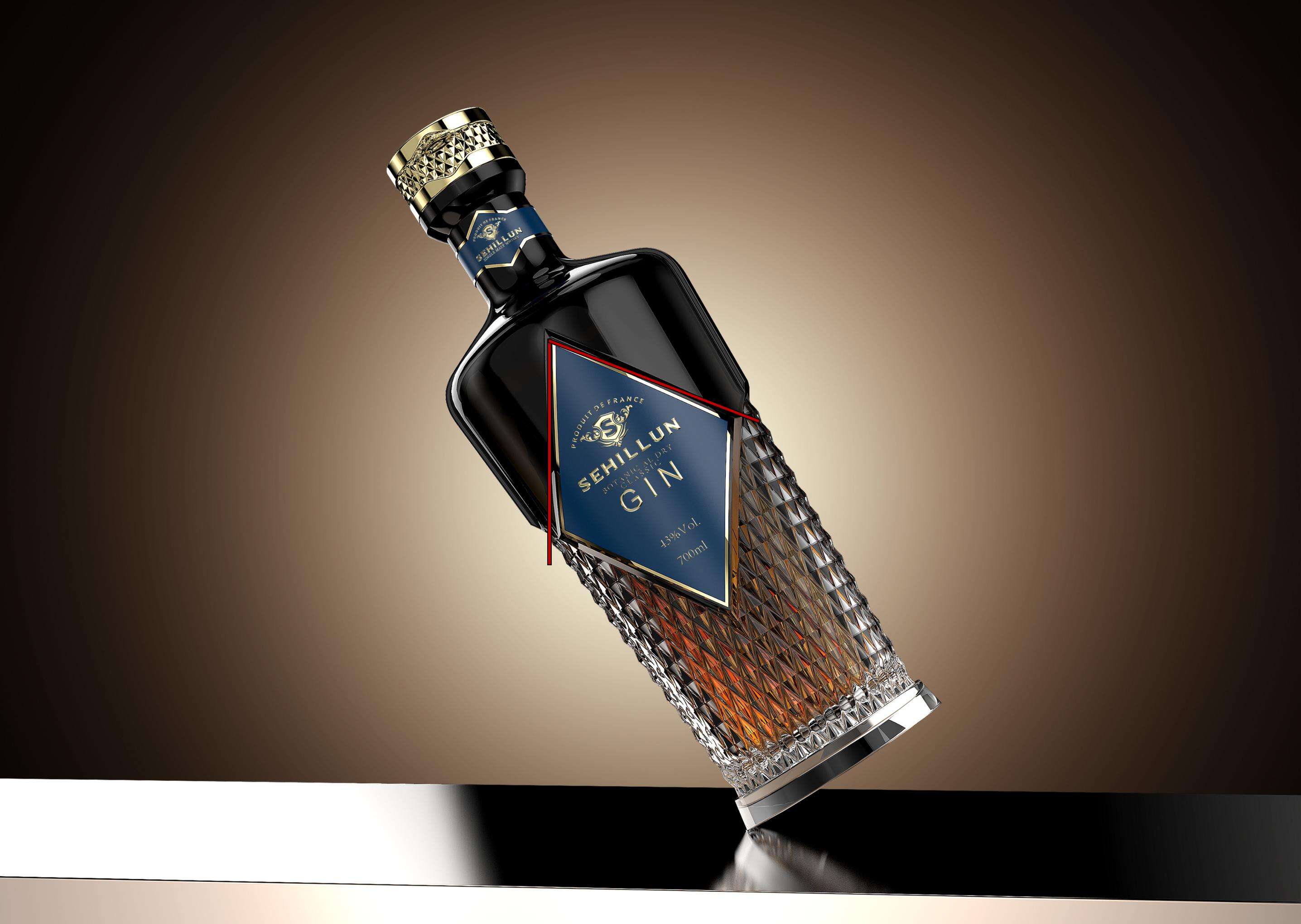 product wholesale clear bottle gin liquor bottles with color and fancy logo custom box-3