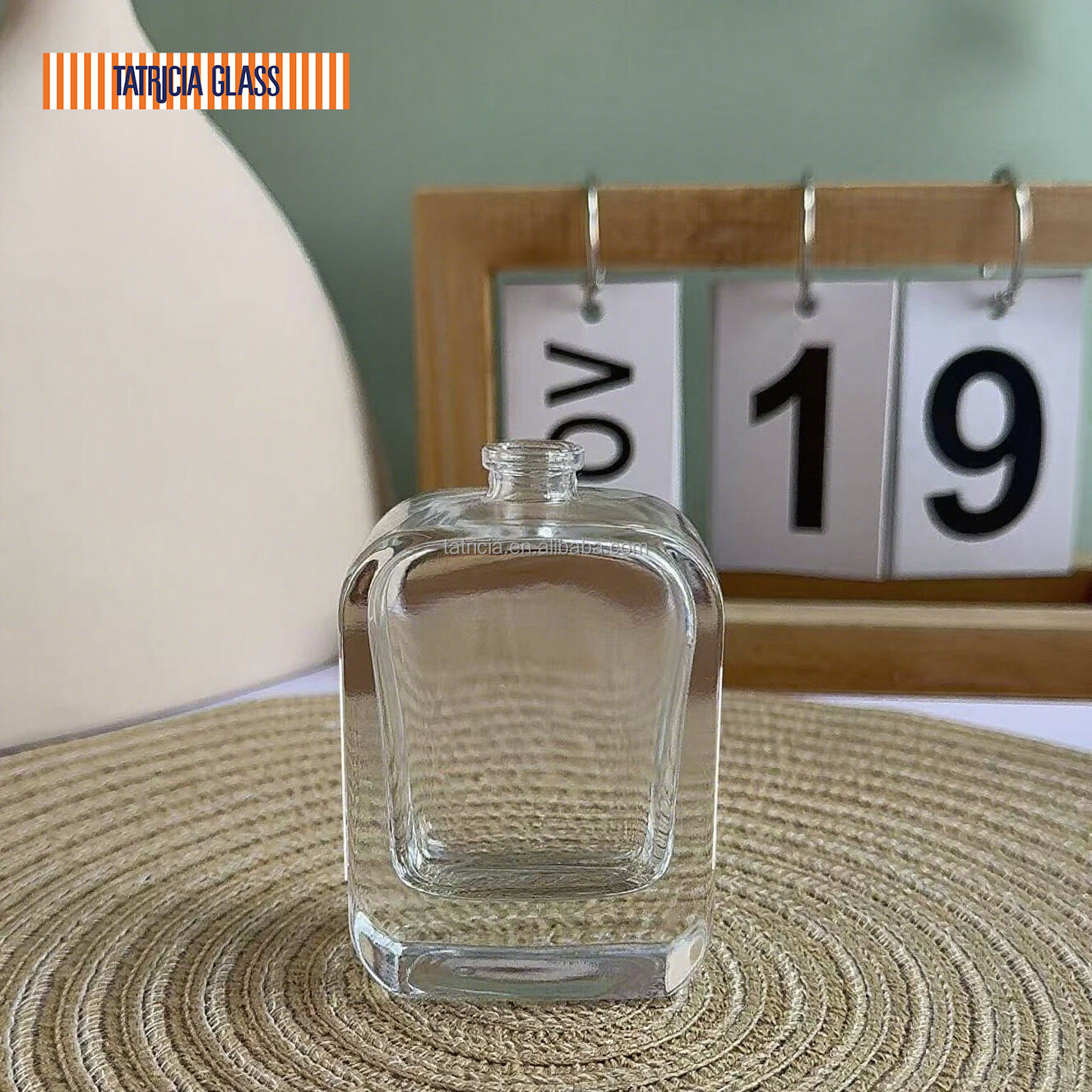 100ml eco friendly high quality wooden customize logo unique square luxury glass perfume bottles with factory wholesale202-3