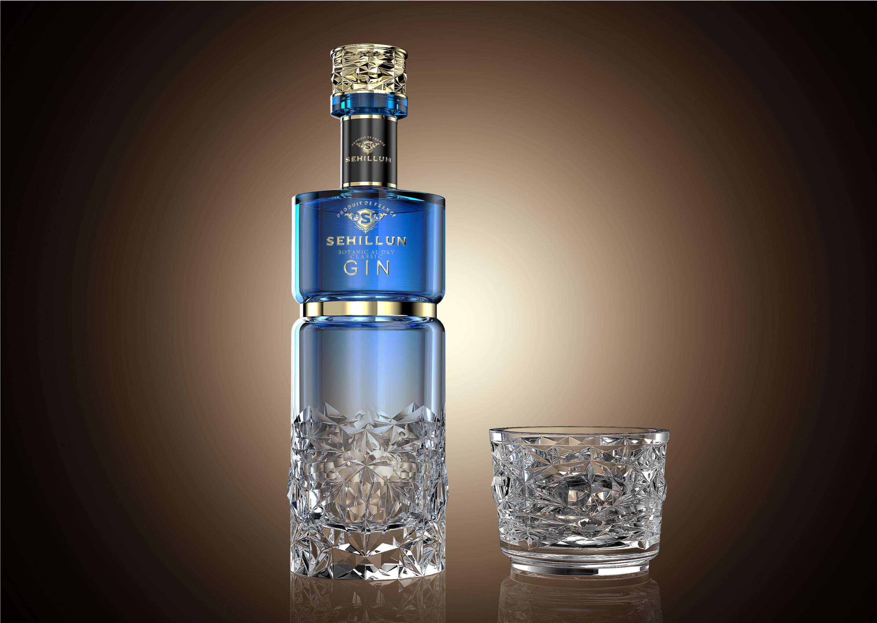 product an optional 700 ml or 750 ml empty glass gin spirits bottle sample luxurious with gift box-4