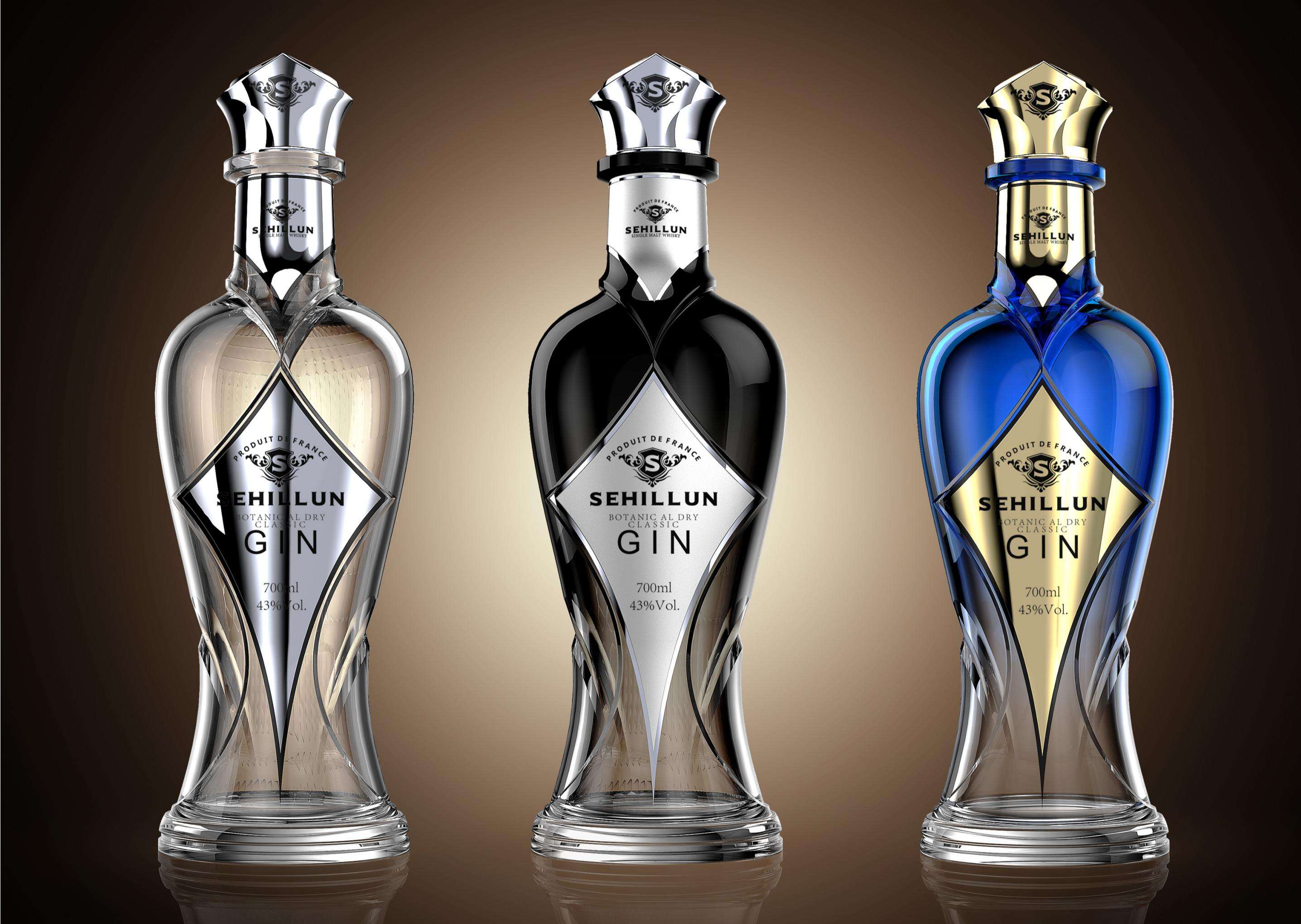 product clear bottle with oem unique logo and premium gin and spirits included in a custom package-6