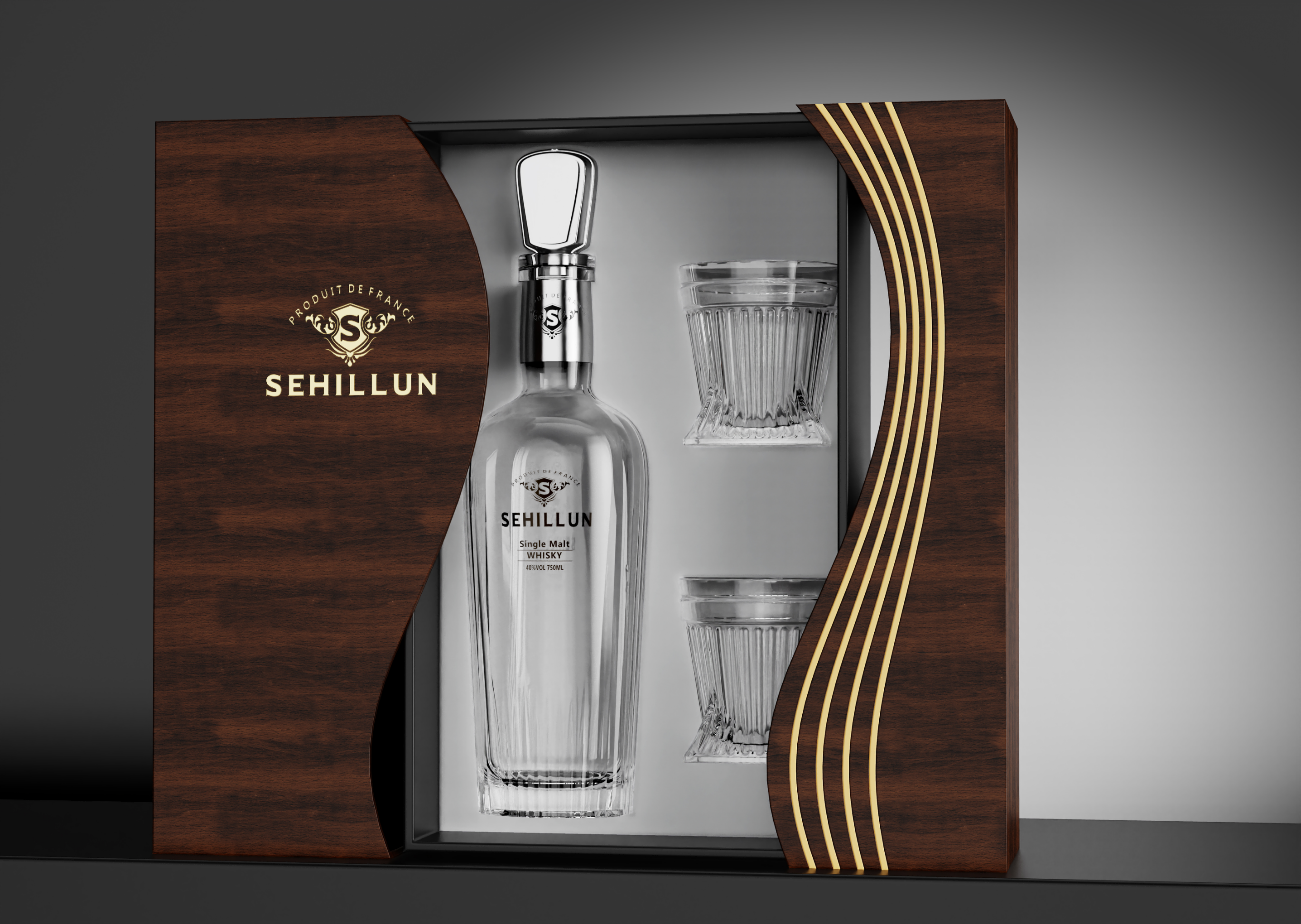 product custom logo gift box insert for vodka gin tequila rum spirits bottle premium brandy with embossing printing handling-3