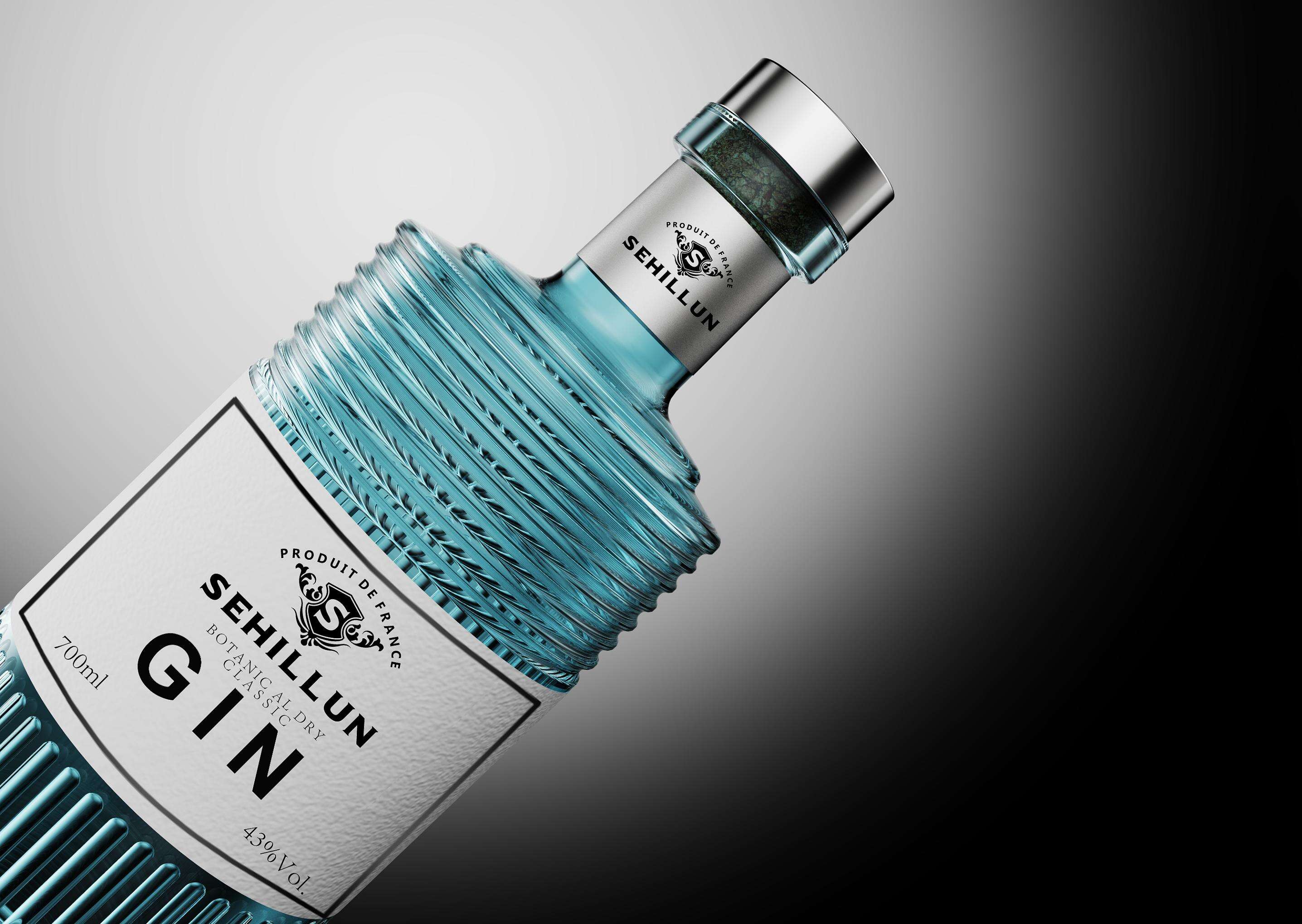 product 750ml glass liquor bottles oem custom logo high quality gin spirits bottle comes with custom box520-3