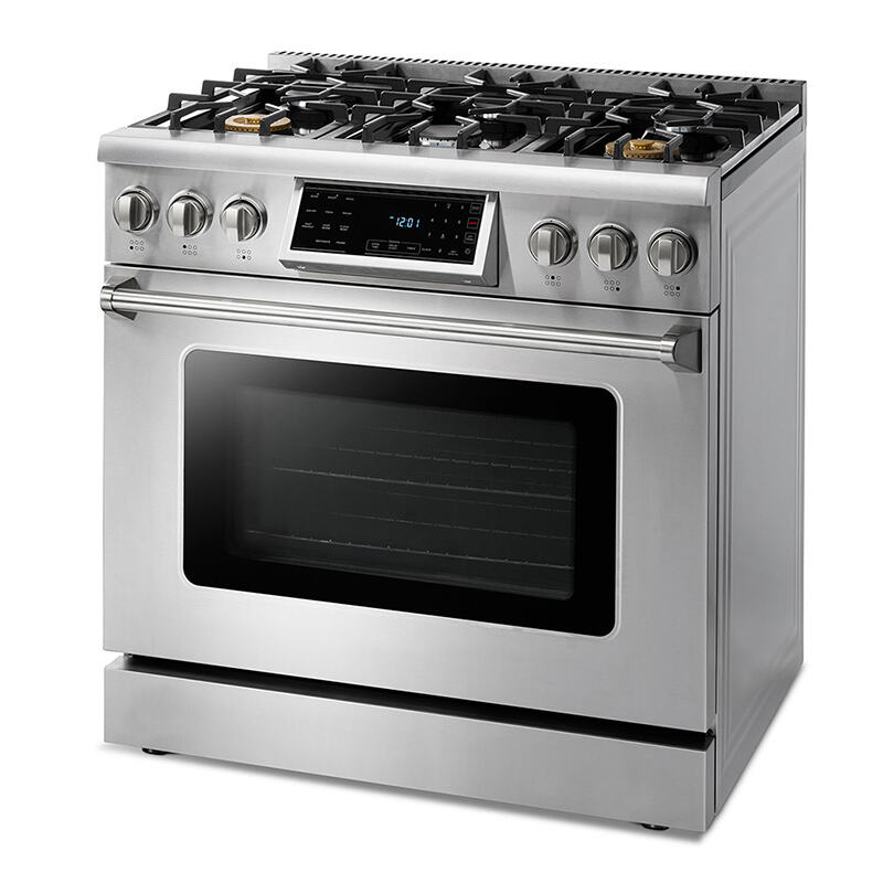 Hyxion TRG3601 36" Tilt Panel Gas Range - Silver Stainless