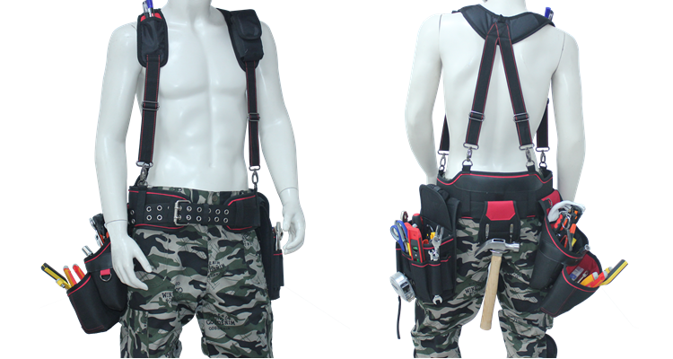 Newest product Multifunctional heavy duty customized detachable high altitude operation belt tool bag with suspender manufacture