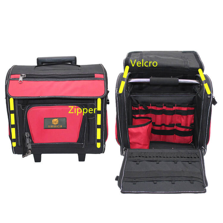 Large space trolly heavy duty tool bags with wheels rolling tool bag supplier