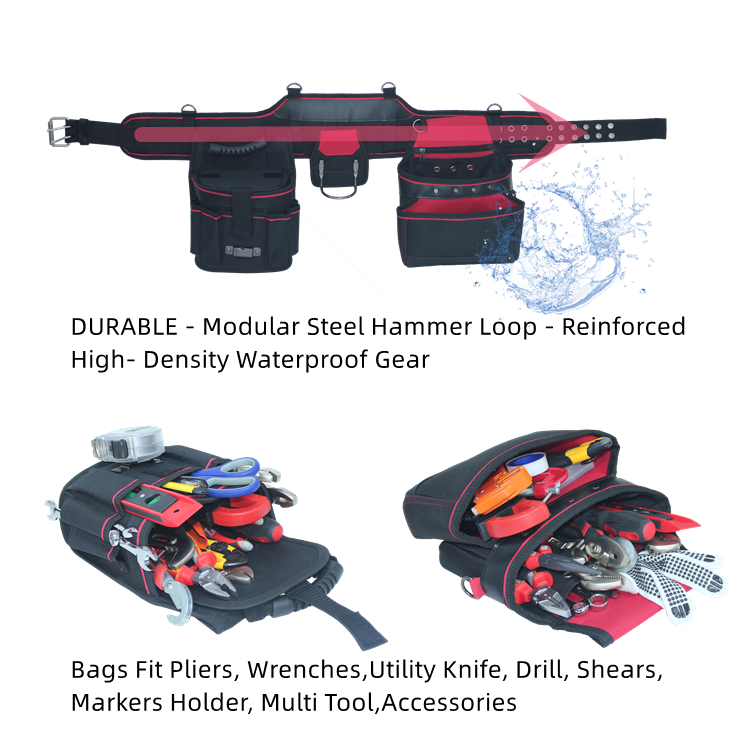 Newest product Multifunctional heavy duty customized detachable high altitude operation belt tool bag with suspender manufacture