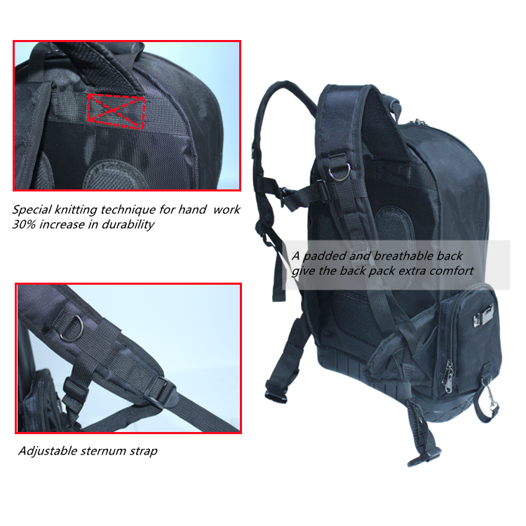 Multi-Purpose Function Durable Hard Base Custom Heavy Duty Electricians Tool Bag Backpack manufacture