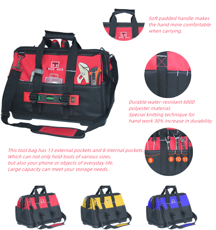 16 inch Wholesale Customized Multipurpose Heavy Duty Polyester 16 Inch Professional Tool Bag For Tools factory