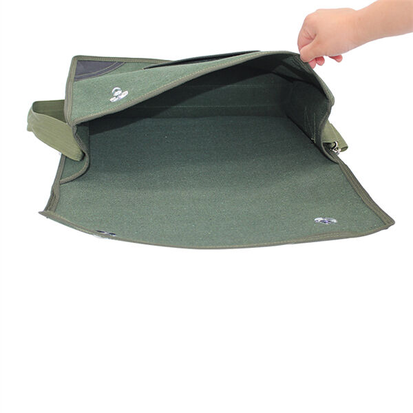 Versatile canvas tool bag with reinforced stitching for long-lasting use