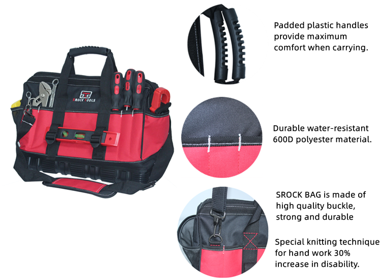 16 inch polyester electrician hot sale tool bag with rubber bottom supplier