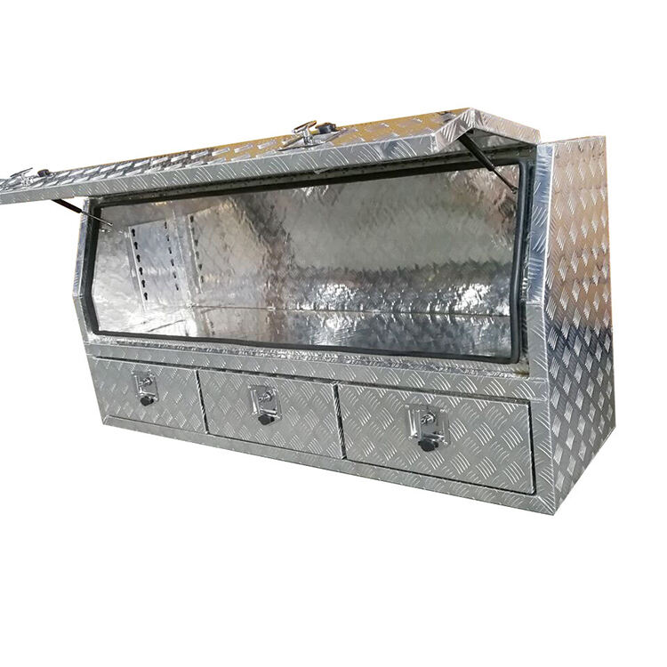 product hard case aluminum truck protective tool box set suitcase waterproof body customized logo layer lock color double material type-4