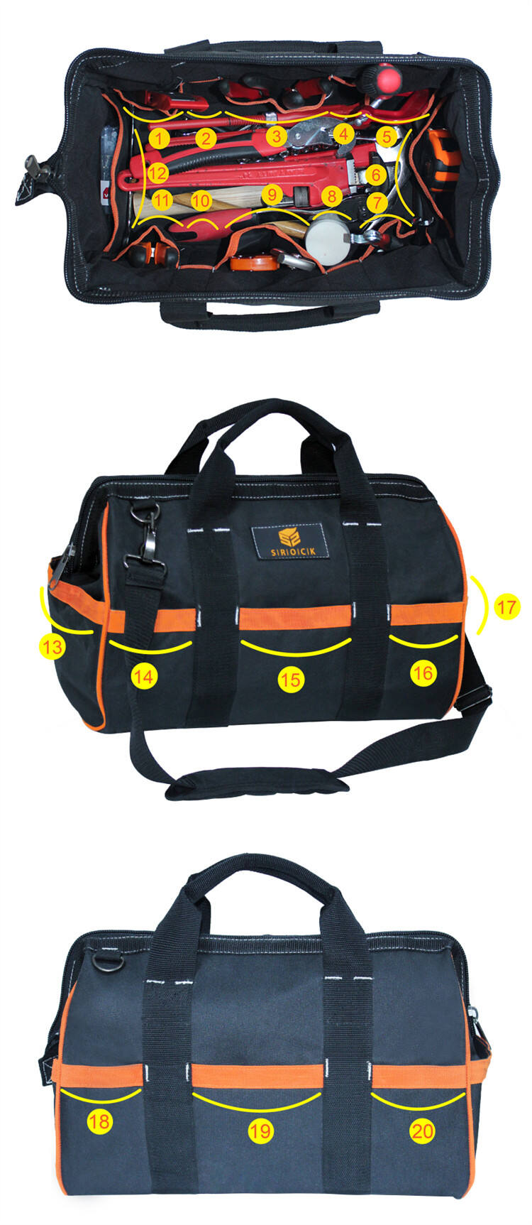 Heavy duty polyester electrician with Shoulder Belt toolkit oxford Tool Bag supplier