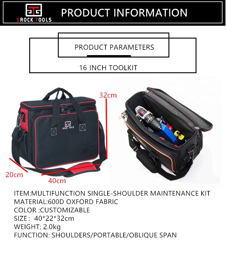 Factory Directly Price Durable Large Electrician Good Quality Networking Electrician Toolkit tool Bag supplier