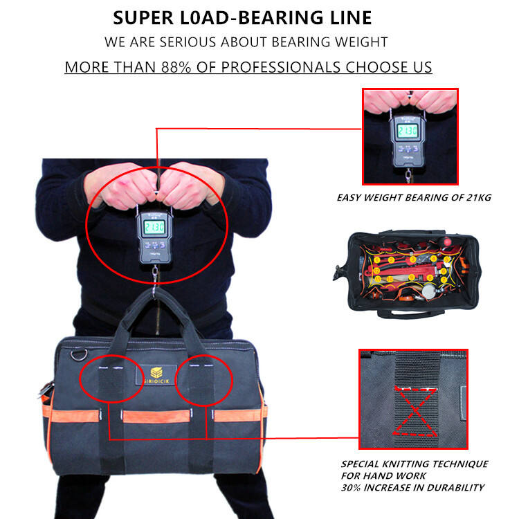 Heavy duty polyester electrician with Shoulder Belt toolkit oxford Tool Bag factory