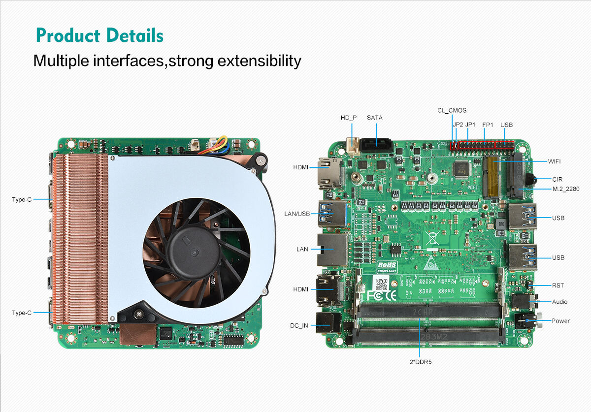 Onboard Intel Alder Lake-U/-P 2*DDR5 Nuc Mini PC Motherboard Core I3 I5 I7 manufacture