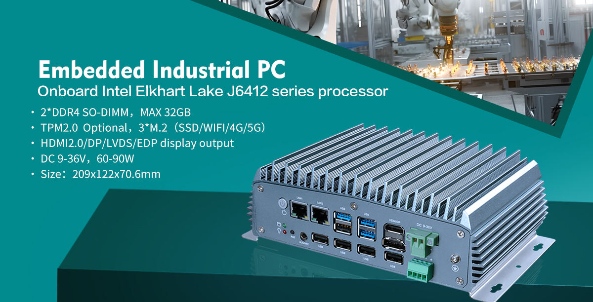 Intel Elkhart Lake J6412 & J6413 Embedded Industrial Mini PC 2LAN 6*COM Fanless Aluminum Computer Case supplier