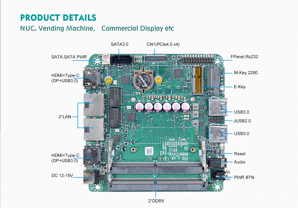 AMD Ryzen 6000/7000 6600h/7535u/7735u 2*HDMI2.0 2*Type-C X86 Linux Nuc PC Motherboard for Desktop Computer manufacture