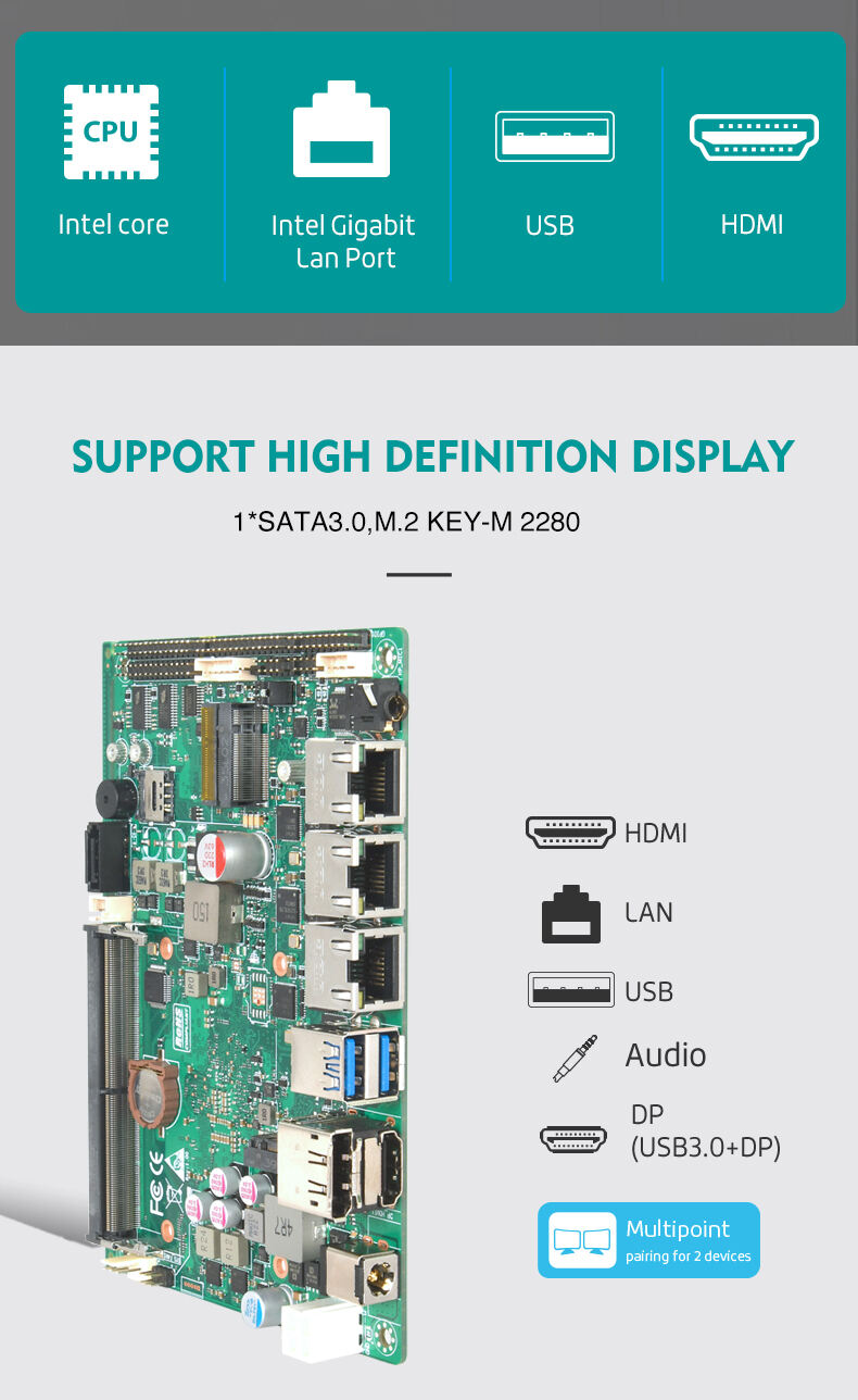 Intel 12th gen Alder Lake-N N50 N97 N305 Industrial Motherboard with 3*LAN 6*COM 6*USB 8*GPIO 3*M.2 1*CAN 1*I2C manufacture