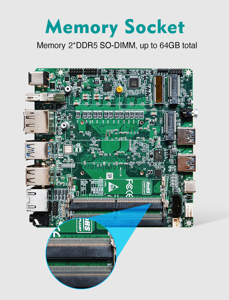 Onboard 12th Gen Intel Alder Lake-U/-P TDP 28W Nano ITX Motherboard 2*DDR5 details