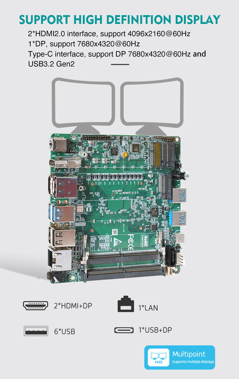 Onboard 12th Gen Intel Alder Lake-U/-P TDP 28W Nano ITX Motherboard 2*DDR5 factory