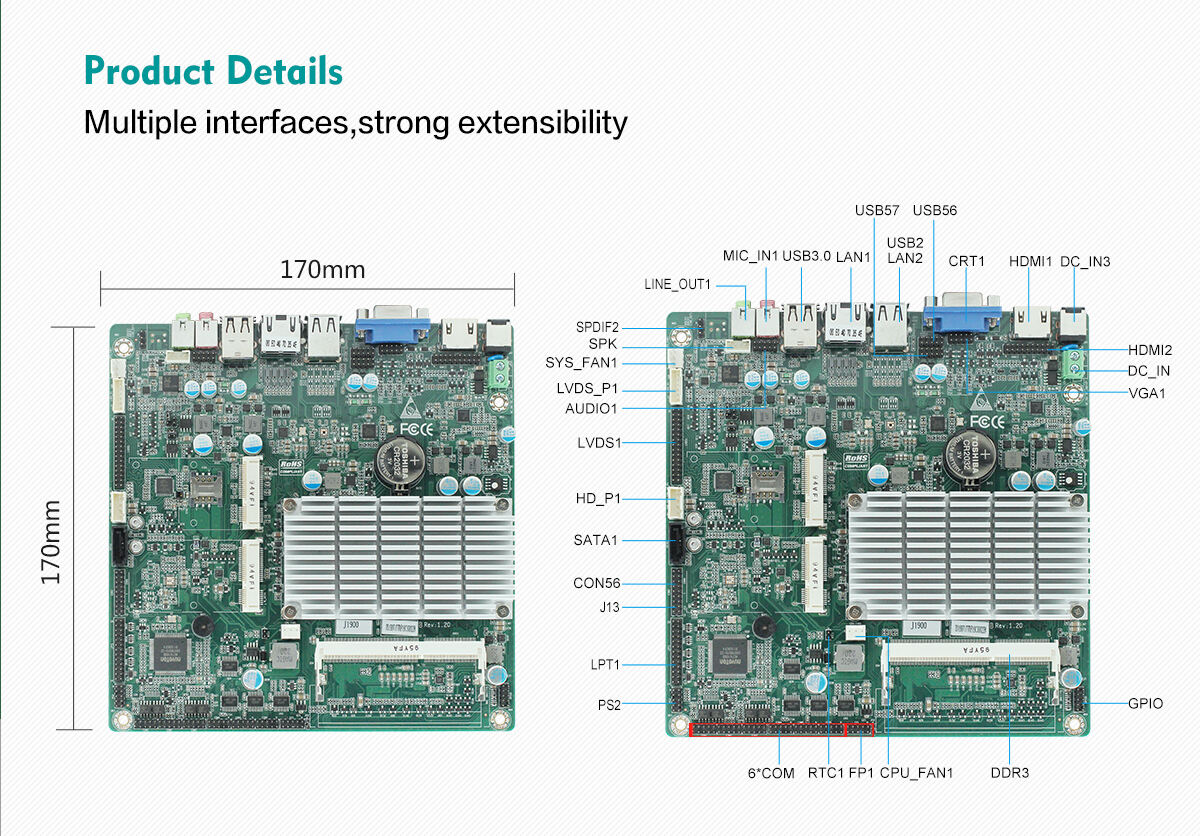 Industrial Mini ITX Mptherbaord DDR3L Support Baytrail-I/D/M serial(J1900/J1800/E3845) manufacture