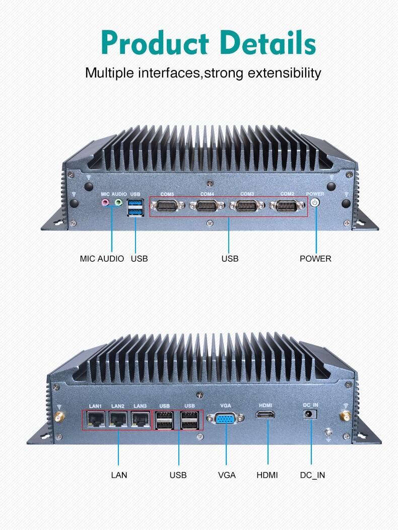 Piesia Fanless Industrial Mini PC i9 12th Gen Intel Core i3 i5 i7 6*USB X86 Embedded Aluminum Mini Computer Case for Base Station supplier