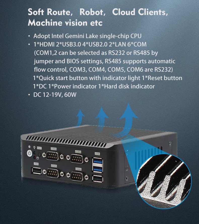 Piesia Intel Celeron J1900 or Atom E3845 Processor 8GB DDR3 Memory Industrial Fanless Mini PC Desktop X86 Router with 6 COM Ports 6 USB Ports Dual Gigabit LAN Ethernet Embedded Thin Client Computer factory