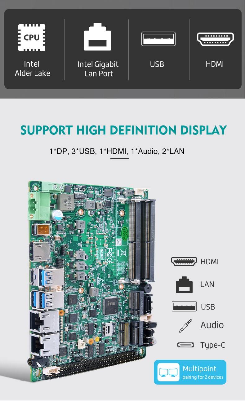 Intel 11th Tiger Lake-U  6*Lan Industrial Firewall Nano Motherboard with 2*DDR4 64GB Ram supplier