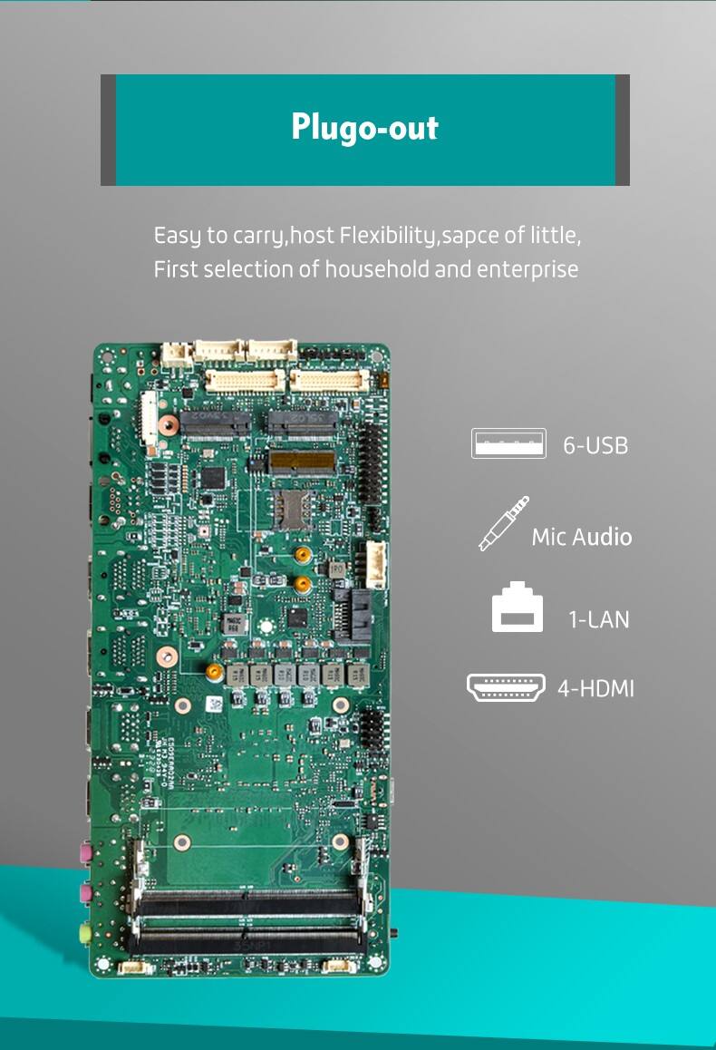 Wholesale 12th Alder Lake DDR5 64GB Live Streaming Machine PCBA Board with 2*eDP/LVDS - 2023 New Live Broadcast Machine Motherboard details