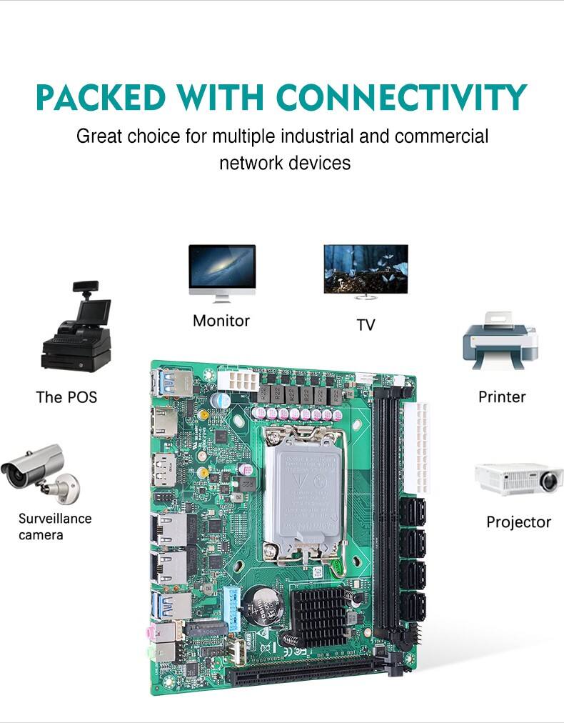 Piesia NAS Motherboard 12th Gen LGA1700 H670/B660 Nas Board ATX 8*SATA3.0 2*DDR5 64GB Industrial Server Mini ITX Motherboard details