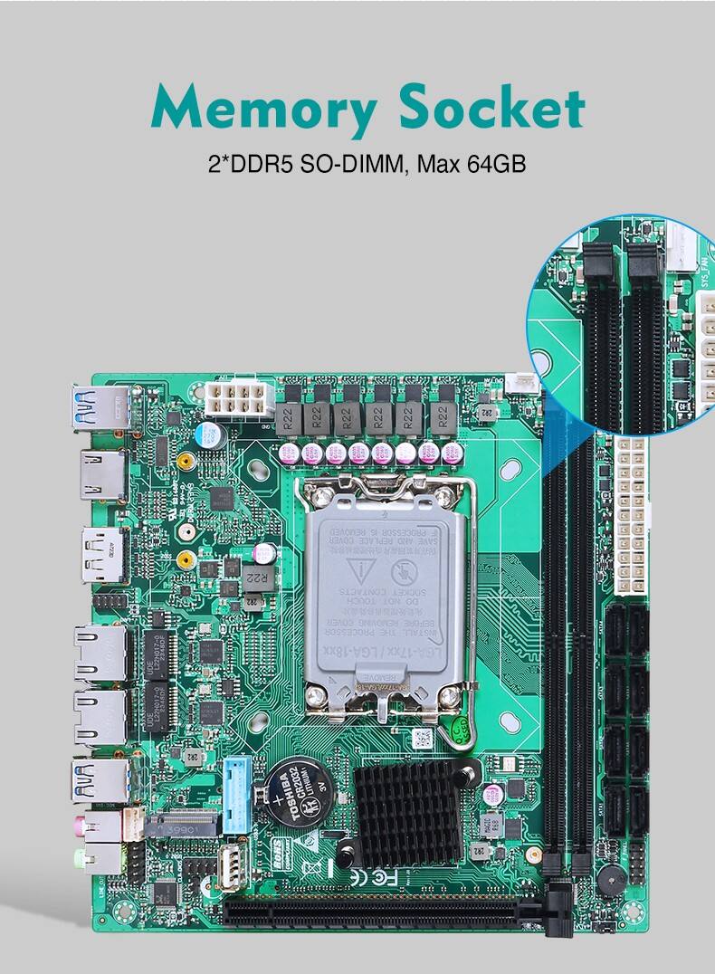 Piesia NAS Motherboard 12th Gen LGA1700 H670/B660 Nas Board ATX 8*SATA3.0 2*DDR5 64GB Industrial Server Mini ITX Motherboard manufacture