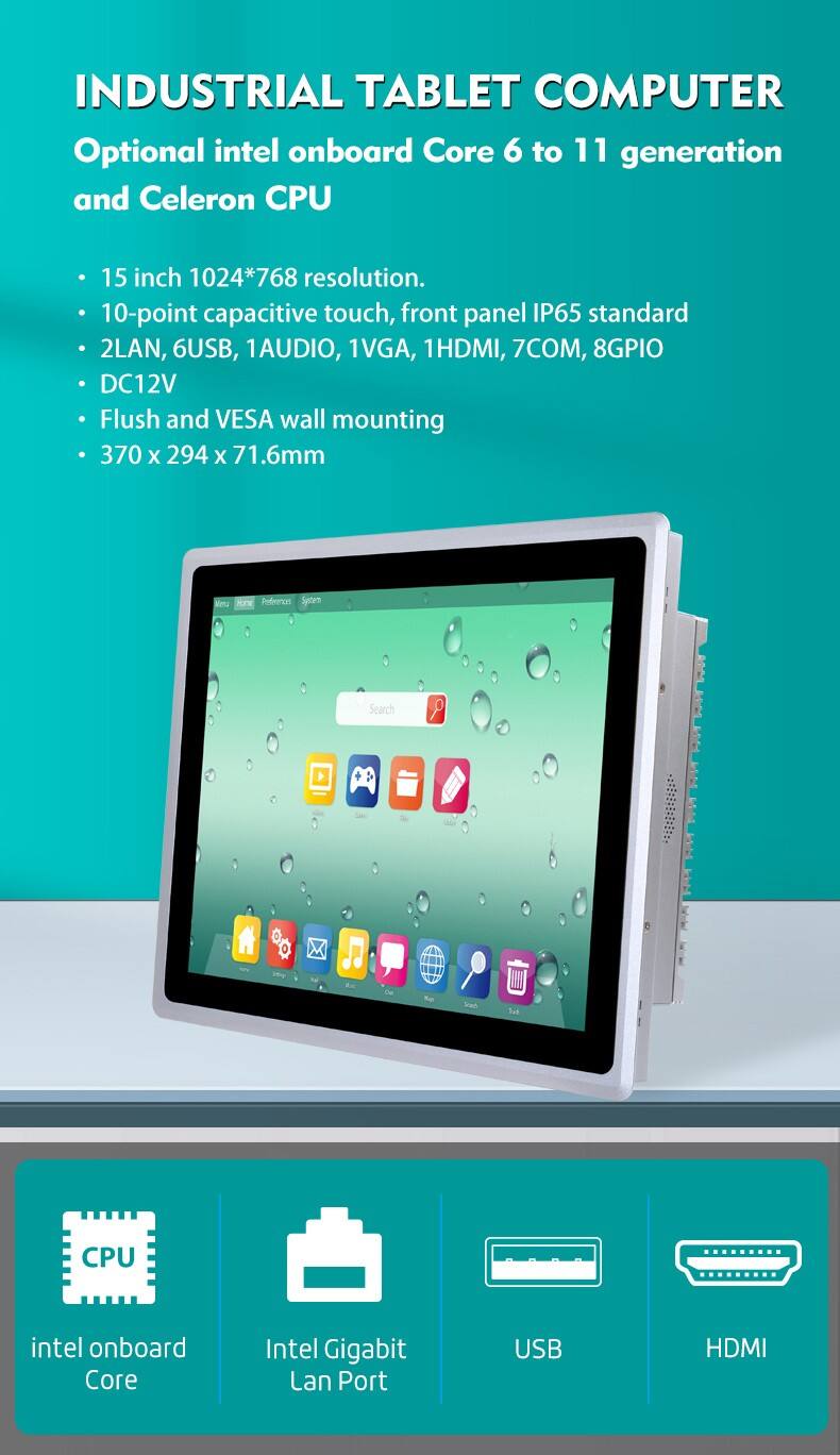 Piesia Industrial Capacitive Touch Panel PC and Tablet, 15