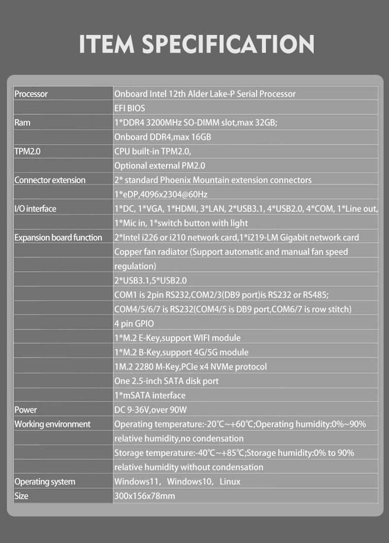 Piesia Fanless Industrial Mini PC i9 12th Gen Intel Core i3 i5 i7 6*USB X86 Embedded Aluminum Mini Computer Case for Base Station factory