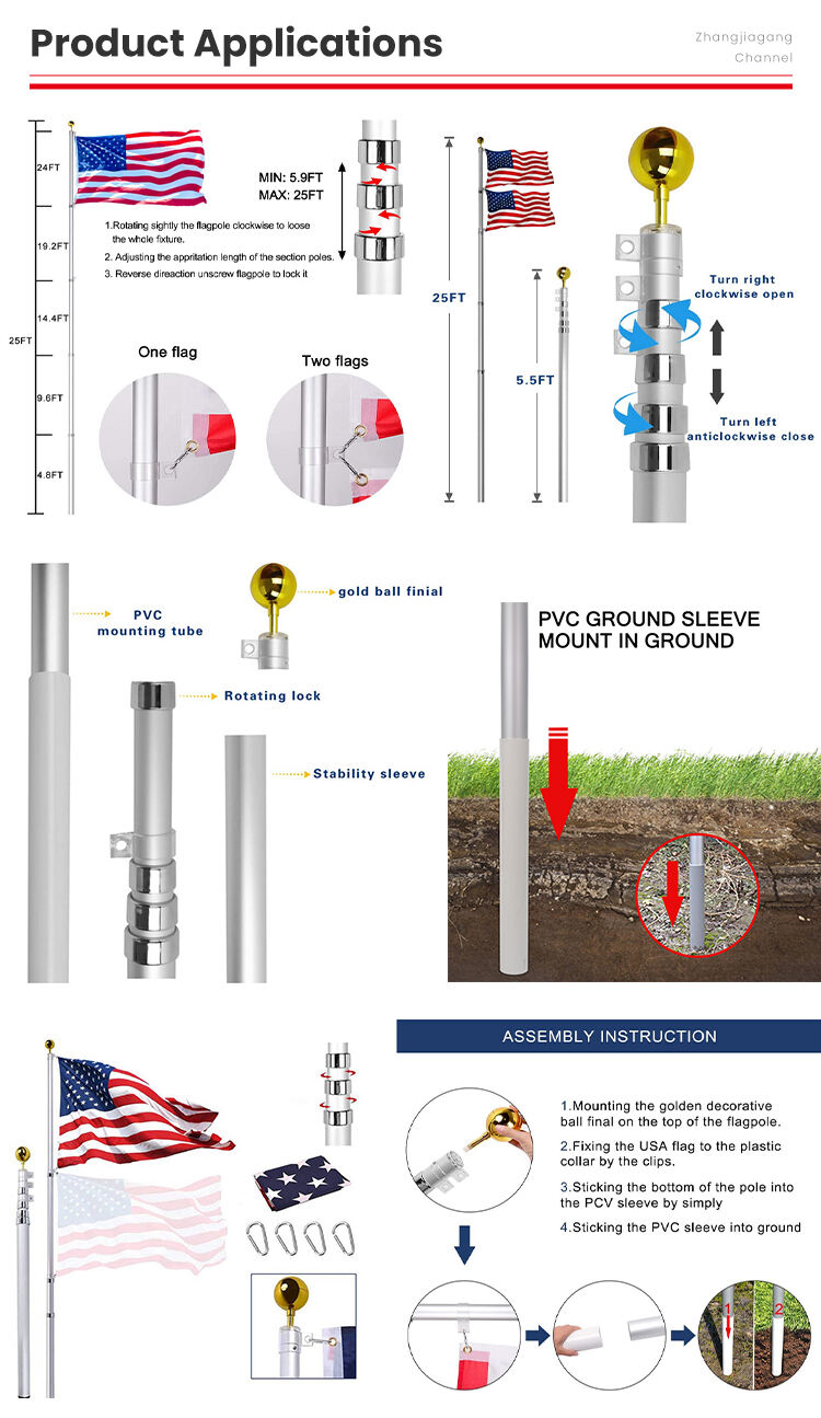 High Quality Anodized Colored Aluminum Pipe Aluminum Telescopic Pole for Cleaning supplier