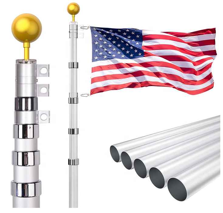 Heavy Duty 25FT Telescoping Flag Pole Kit, Aluminum Telescopic Flag Pole manufacture