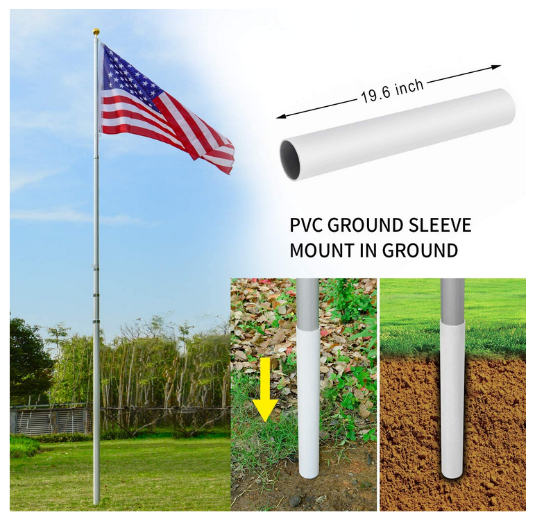 Heavy Duty 25FT Telescoping Flag Pole Kit, Aluminum Telescopic Flag Pole factory