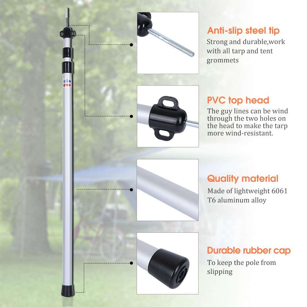 2.3m Outdoor Aluminum Adjustable Tent Pole Upgrade factory