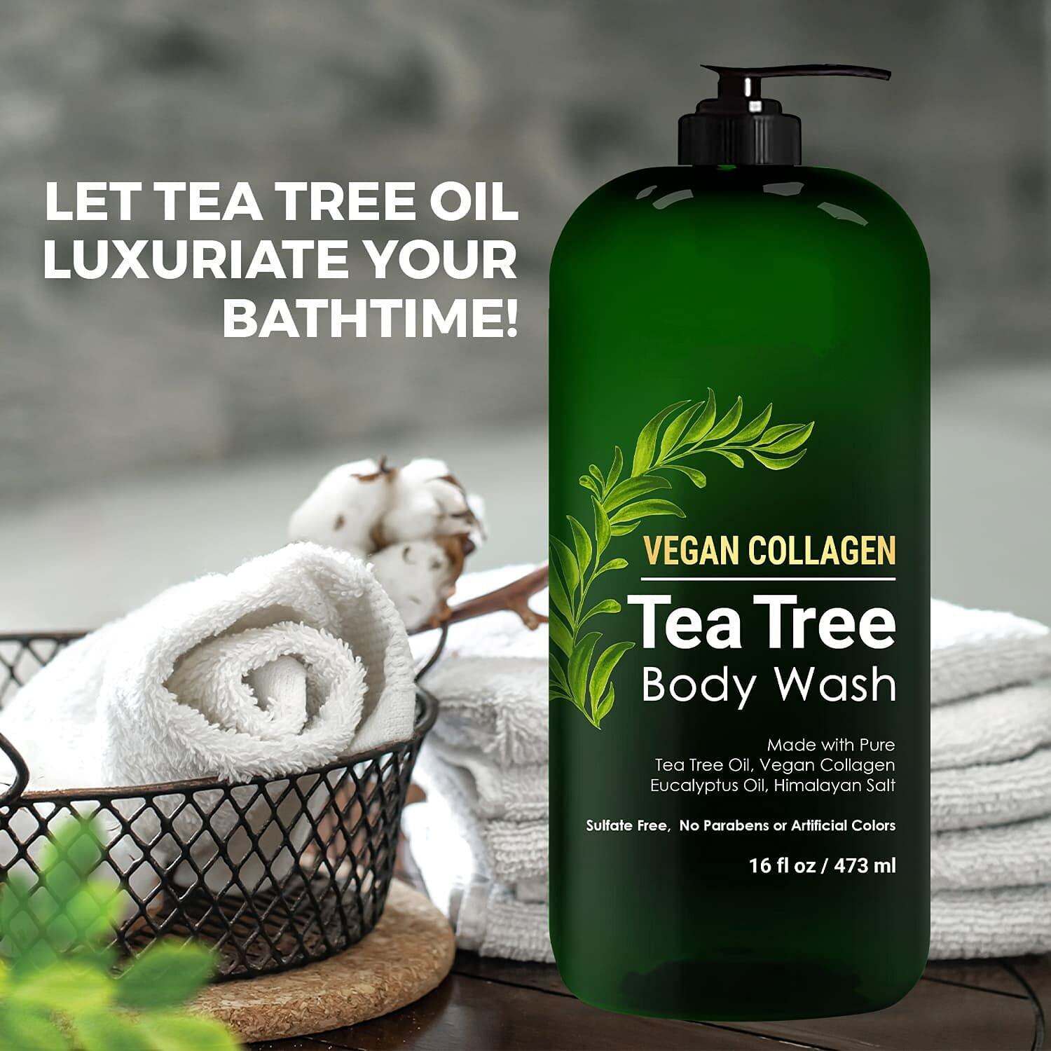 Tea Tree Oil Body Wash for Men Refreshing & Invigorating for Daily Use