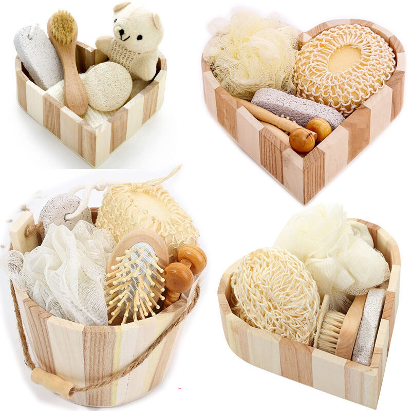 Factory Direct Supply Of Heart-Shaped Round Barrel Bathroom Gift Box Bath Supplies Festival Business Gift Bath Set