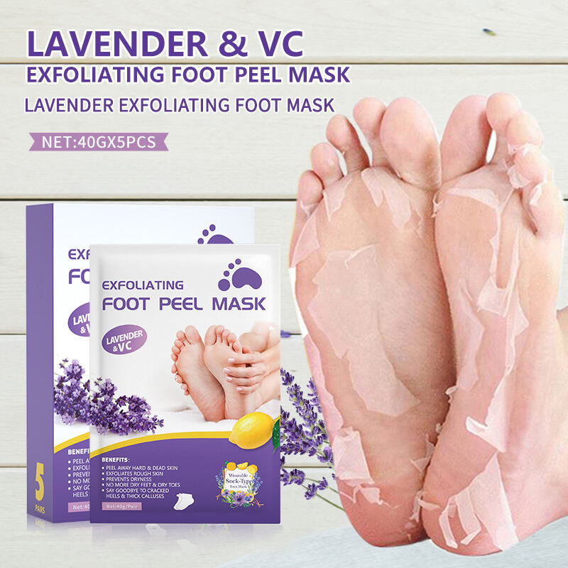 Lavender Foot Mask To Remove Dead Skin Foot Mask Lavender & Vc Exfoliating Foot Peel Mask