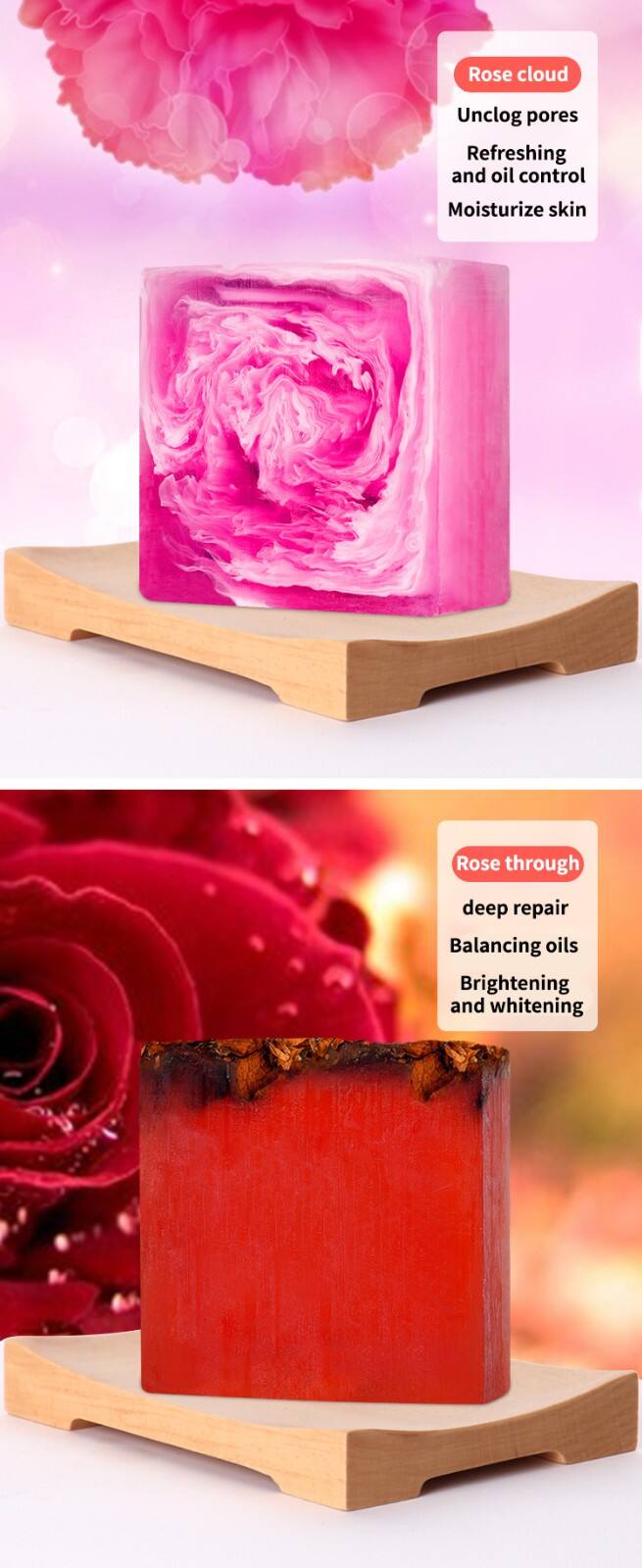 Rose essential oil handmade soap supplier