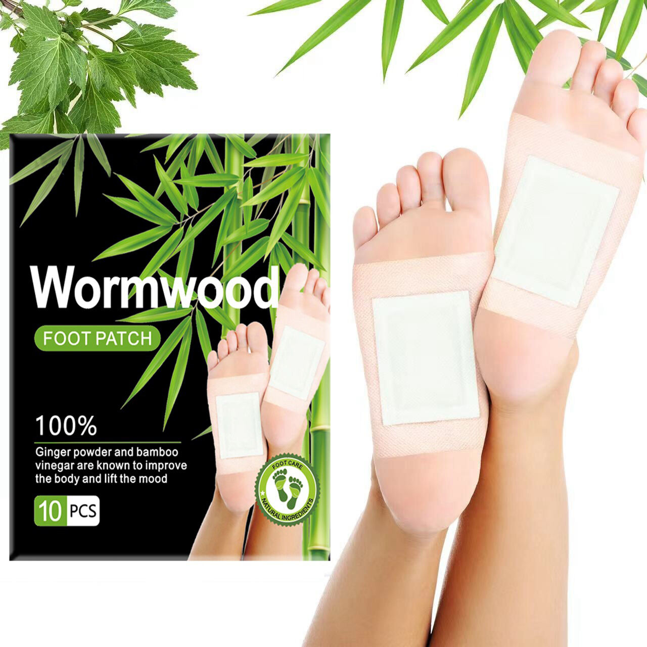 Wholesale Wormwood Bamboo Charcoal Foot Patch To Dehumidify Foot Massage And Help Sleep