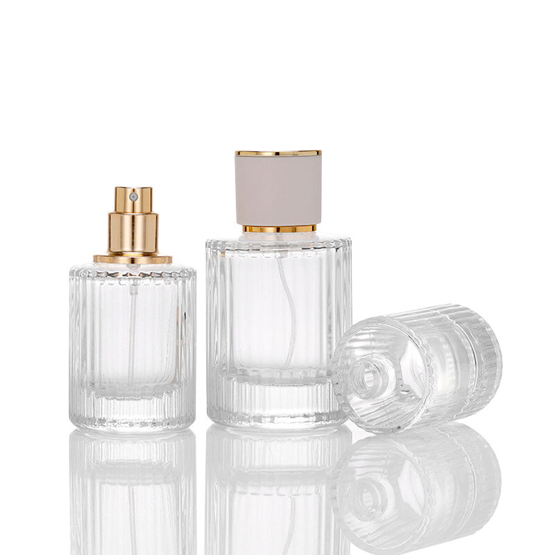 Transparent gestreifter Feinnebel-Spray-Flasche für Parfüm und Lotion, Subflasche HY-196