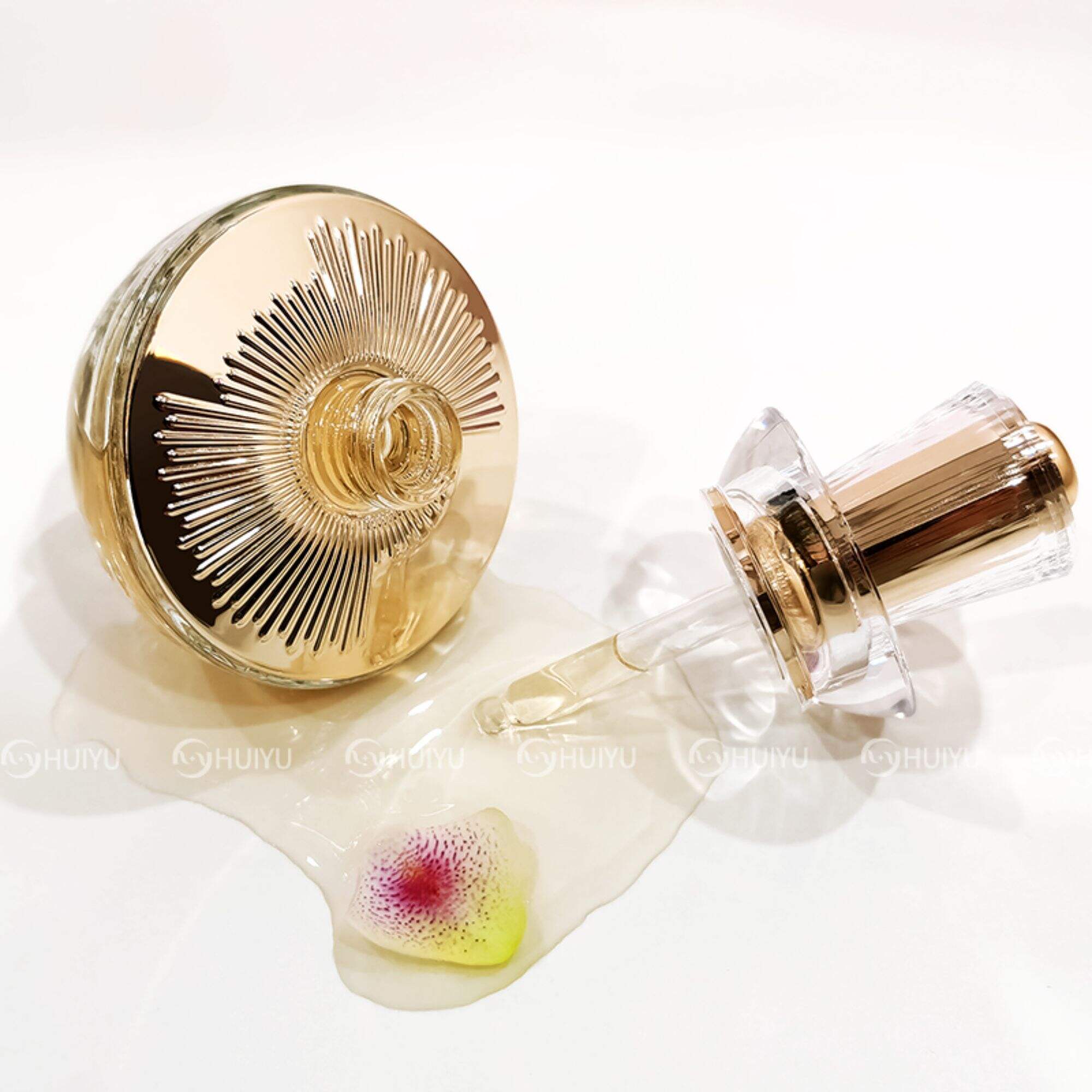 Klassische transparente Tropfenflasche für ätherisches Öl mit retro Luxus HY-1842
