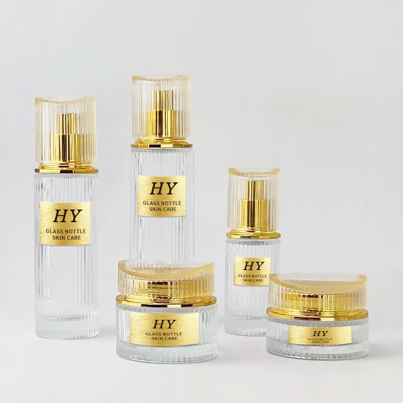 White Empty Lotion Bottles and glass jar cosmetic container HY-2363
