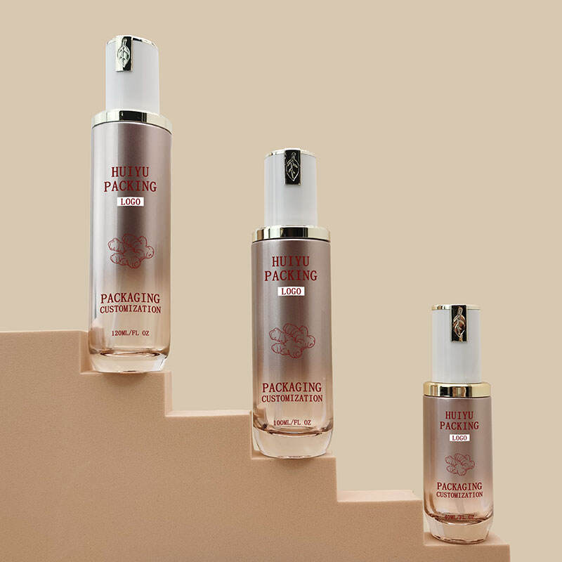 goldene Kosmetikverpackung Toner Lotion Flasche Glas Pflegeflaschen Set HY-2307