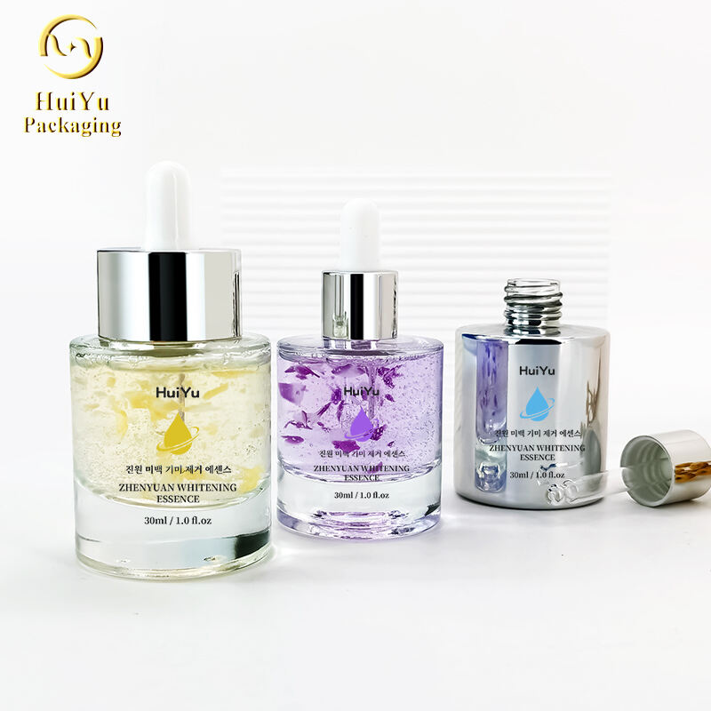 Prozessanpassungsglas, gerades rundes transparentes Glasflaschenkosmetikverpackung HY-97446