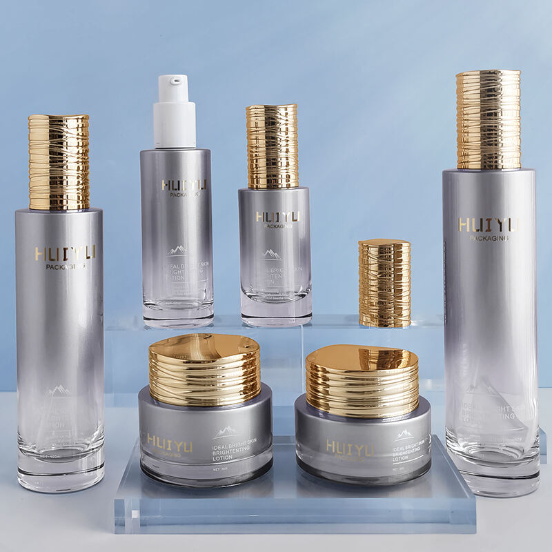 Luxus-Kosmetik glänzend runde Glas-Dose HY-2362