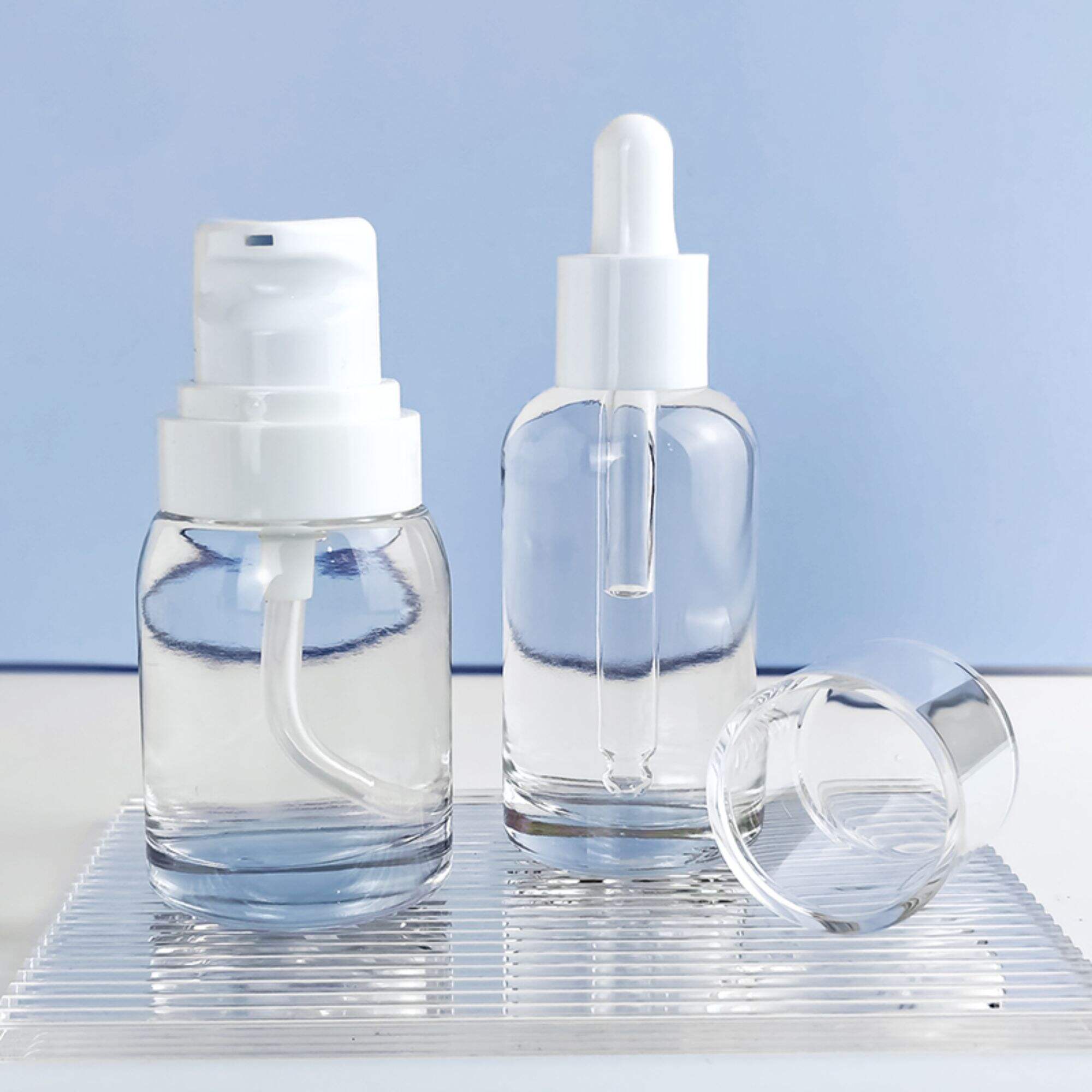 Luxusleeres klars Glasfläschchen Kosmetikflasche Verpackung HY-2430